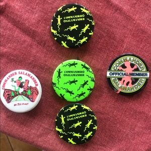 1980s commander Salamander pins buttons